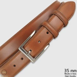 Cintura in cuoio uomo classica colore Cognac