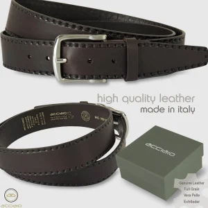 Cintura in cuoio uomo da 40 Jade pelle colore Marrone scuro