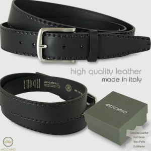 Cintura in cuoio uomo da 40 Jade pelle colore Nero
