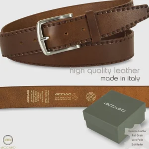 Cintura in cuoio uomo da 40 Jade pelle colore Marrone chiaro