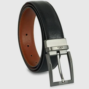 Cintura reversibile uomo double face Emerald pelle Nero/Cognac