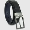 Cintura reversibile uomo double face Emerald pelle Nero/Blu
