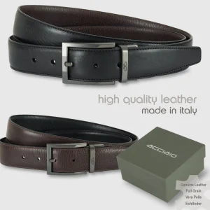 Cintura reversibile uomo double face Emerald pelle Nero/Marrone