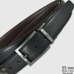 Cintura reversibile uomo double face Emerald pelle Nero/Marrone