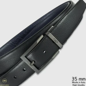 Cintura reversibile uomo double face Emerald pelle Nero/Blu