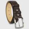Cintura uomo classica Amber in pelle Vacchetta Moka