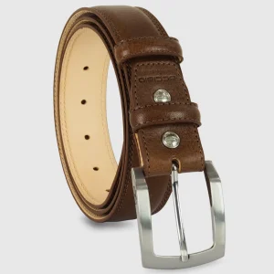Cintura uomo classica Amber in pelle Vacchetta Marrone
