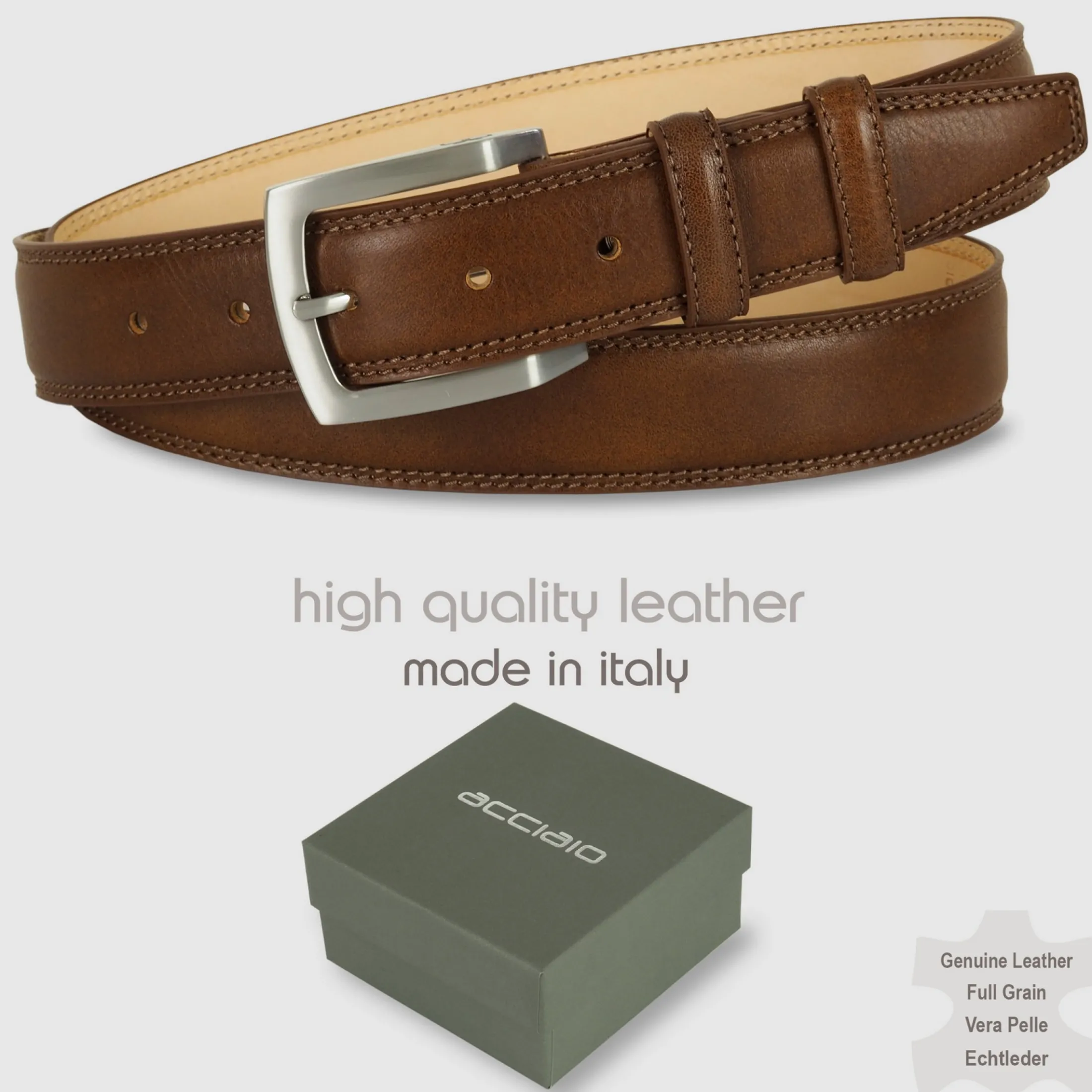 cintura_uomo_classica_amb_1.webp Cintura uomo classica Amber in pelle Vacchetta Marrone