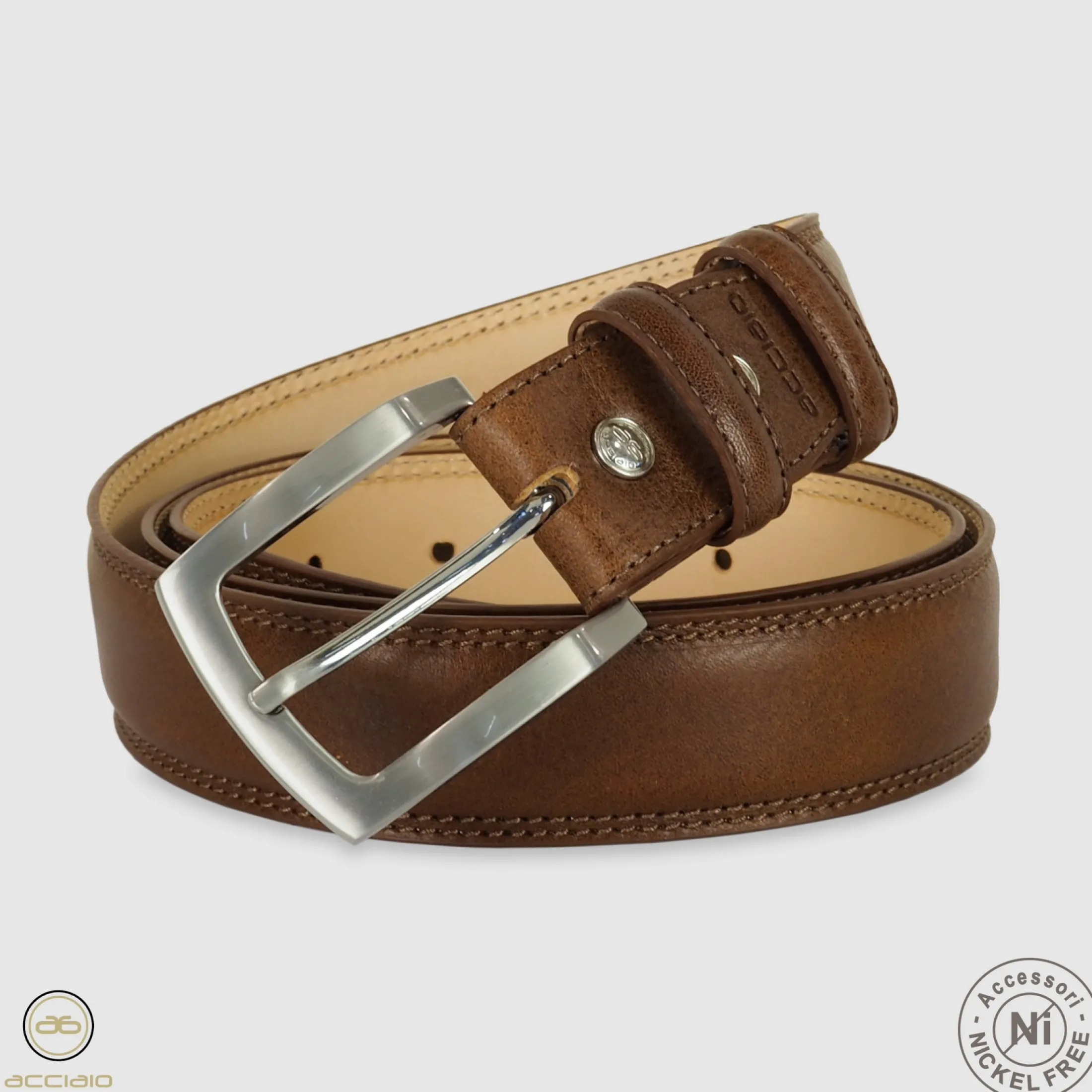 cintura_uomo_classica_amb_2.webp Cintura uomo classica Amber in pelle Vacchetta Marrone