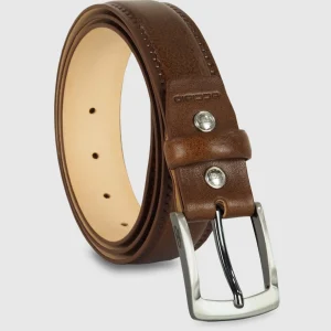 Cintura uomo classica Quarz in pelle Vacchetta Marrone