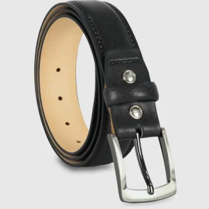 Cintura uomo classica Quarz in pelle Vacchetta Nero