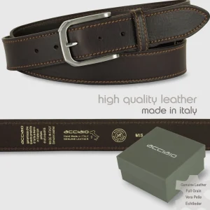 Cintura uomo cuoio Onyx in pelle Marrone scuro