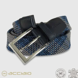 Cintura uomo intrecciata elastica Blu Wind
