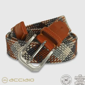 Cintura uomo intrecciata elastica Cognac Crete