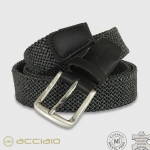 Cintura uomo intrecciata elastica Grigio Elite