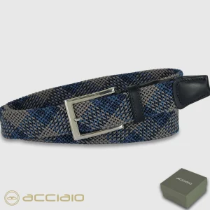 Cintura uomo intrecciata elastica Blu Wind