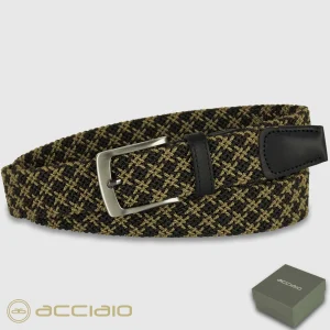 Cintura uomo intrecciata elastica Nero Army