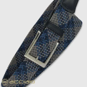 Cintura uomo intrecciata elastica Blu Wind