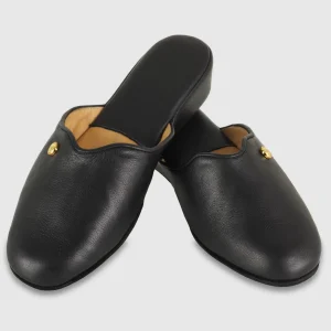 Pantofole donna in pelle Toscana Nero