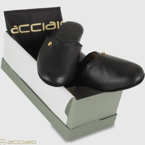 Pantofole donna in pelle Toscana Nero