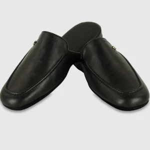 Pantofole uomo in pelle Toscana Nero