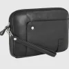 Pochette Uomo in pelle borsello a mano Richard 9" Nero