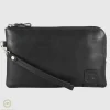 Pochette Uomo piatta in pelle borsello a mano Oliver 9" Nero