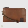 Pochette Uomo piccola in pelle borsello a mano Thomas 7" Castagno