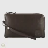 Pochette Uomo piccola in pelle borsello a mano Thomas 7" Moka