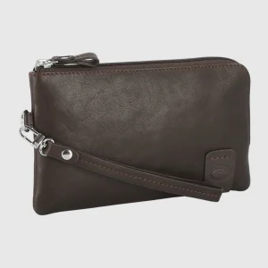 Pochette Uomo piccola in pelle borsello a mano Thomas 7" Moka