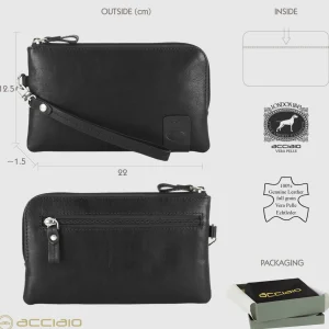 Pochette Uomo piccola in pelle borsello a mano Thomas 7