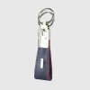 Portachiavi in pelle liscia con 2 anelli Blu Ink