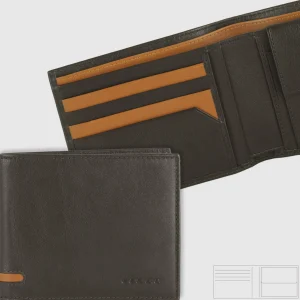Portafoglio da uomo classico con 7 carte e portamonete, Marrone/Moka