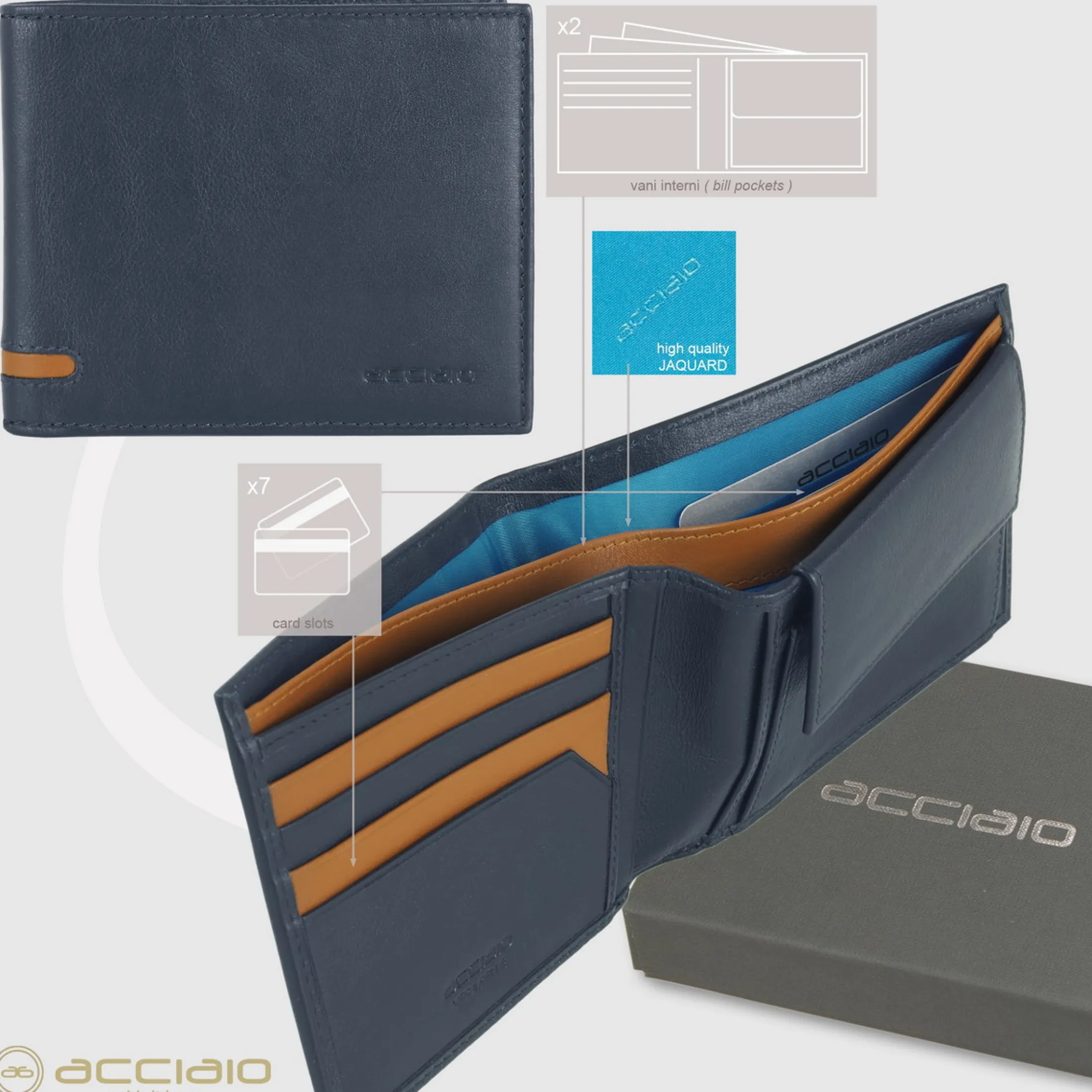 portafoglio_da_uomo_class_3-3.webp Portafoglio da uomo classico con 7 carte e portamonete, Blu