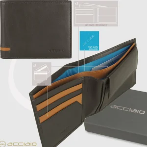 Portafoglio da uomo classico con 7 carte e portamonete, Marrone/Moka