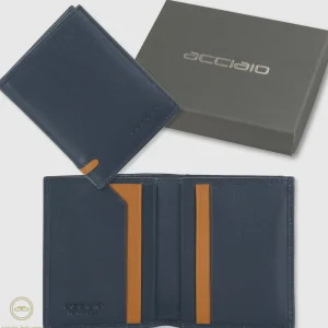 Portafoglio mini da uomo 7 carte Blu