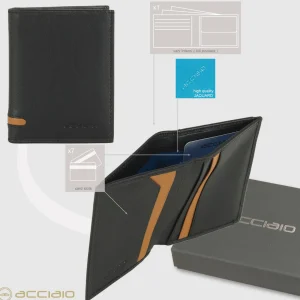 Portafoglio mini da uomo 7 carte Nero