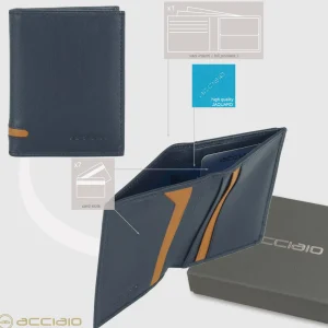 Portafoglio mini da uomo 7 carte Blu