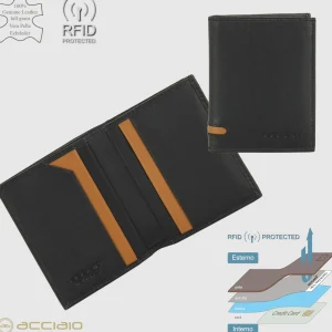 Portafoglio mini da uomo 7 carte Nero