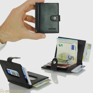 Portafoglio Mini in pelle con Fermasoldi a molla