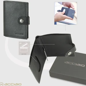 Portafoglio Mini in pelle con Fermasoldi a molla