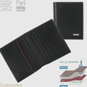 Portafoglio Mini uomo in pelle liscia Nero