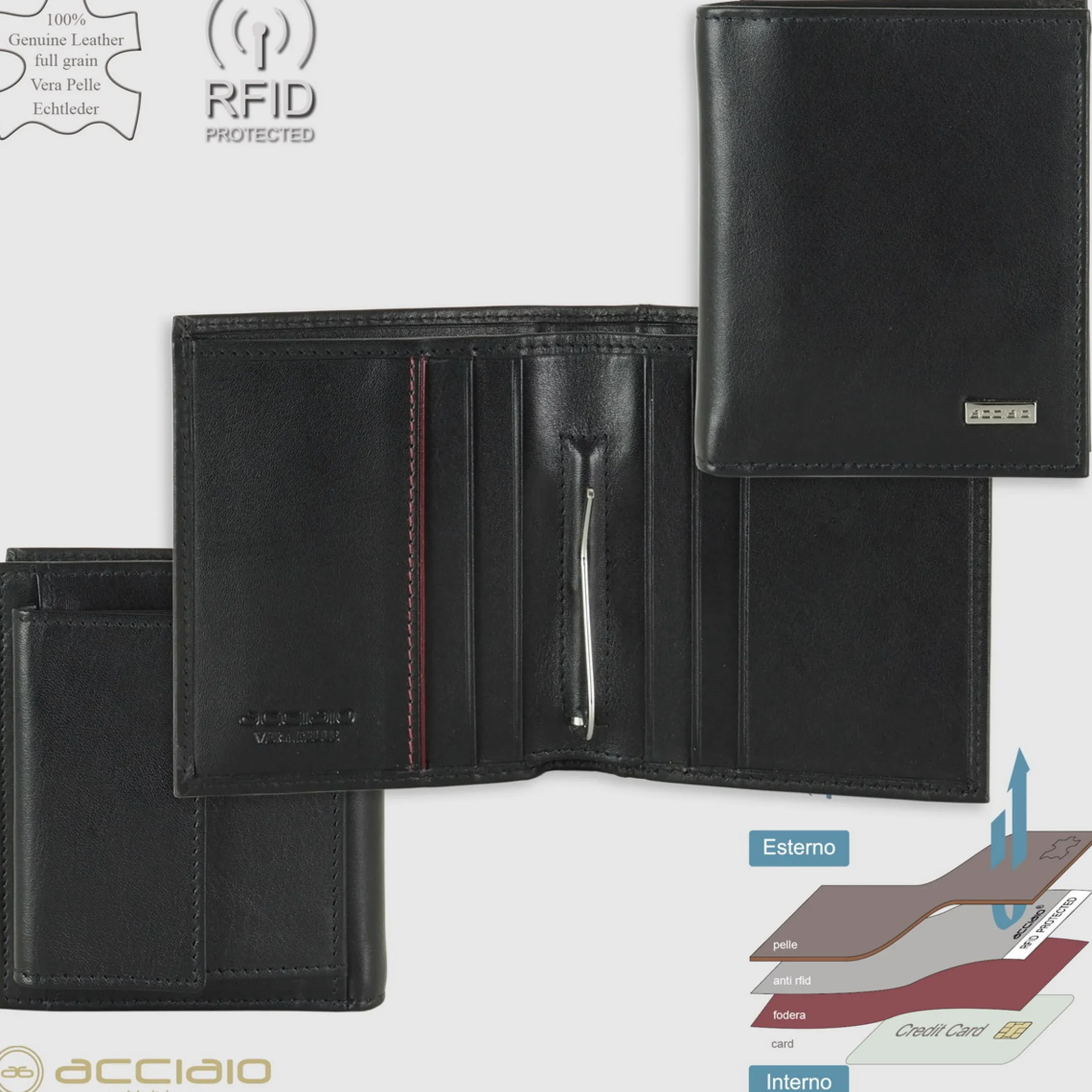 portafoglio_piccolo_con_f_3-1.webp Portafoglio Piccolo con Fermasoldi Clip Portamonete in pelle Nero