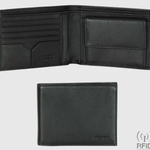 Portafoglio uomo classico portamonete 4cc pelle Soft Nero
