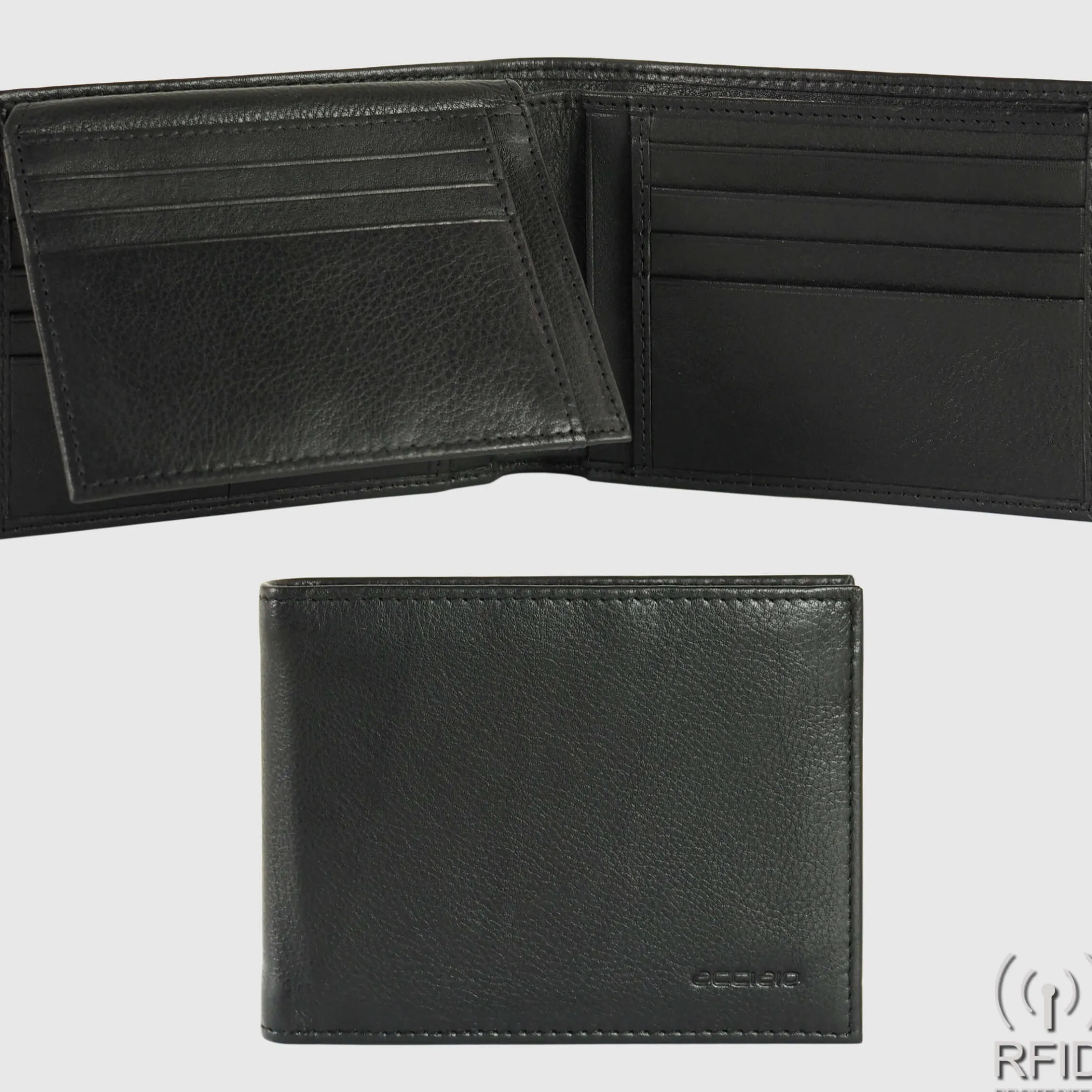 portafoglio_uomo_classico_1.webp Portafoglio uomo classico 11 carte di credito in pelle Soft Nero
