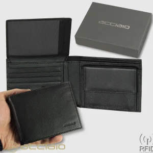 Portafoglio uomo classico portamonete 7cc in pelle