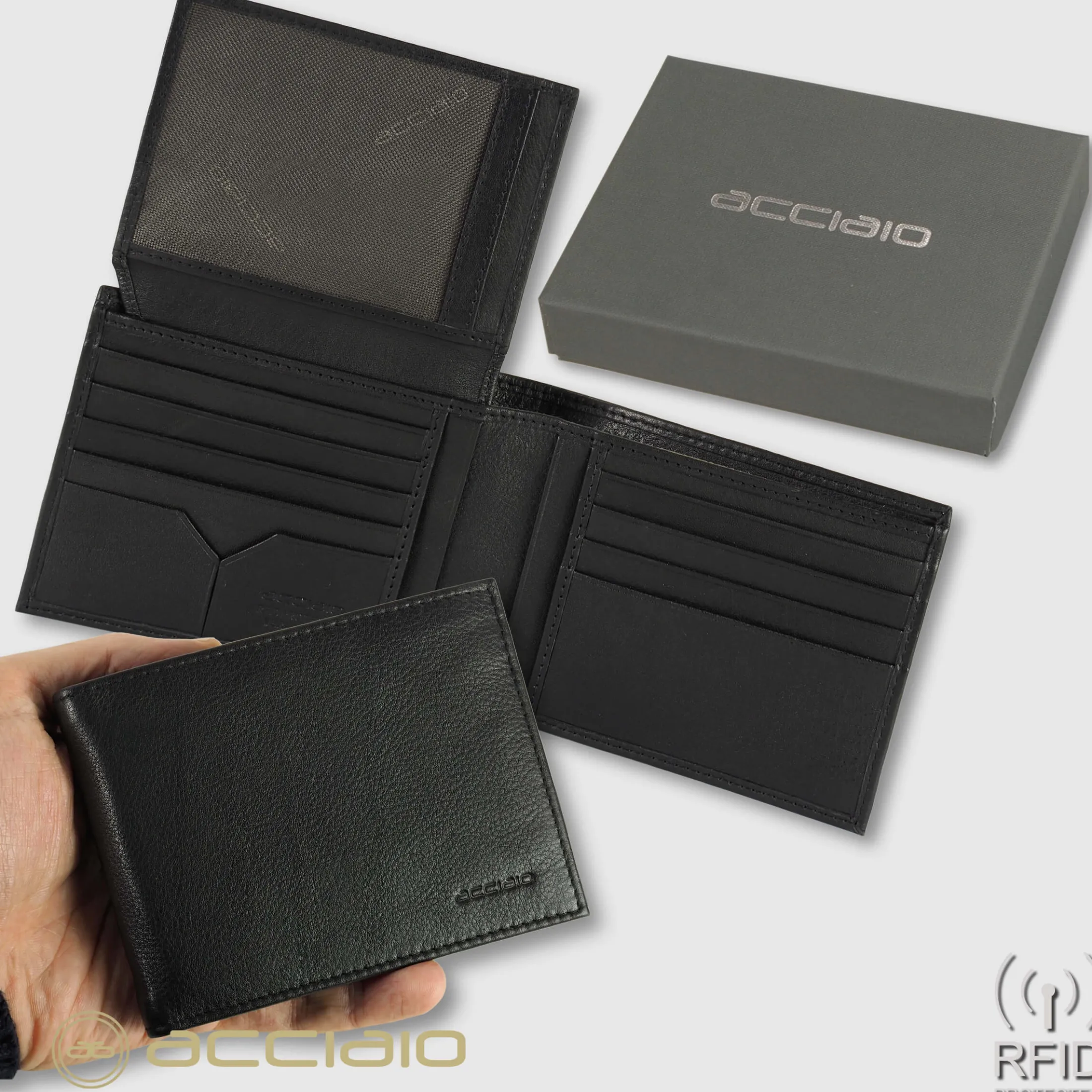 portafoglio_uomo_classico_2.webp Portafoglio uomo classico 11 carte di credito in pelle Soft Nero
