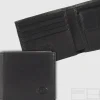 Portafoglio uomo piccolo in pelle con portamonete Nero