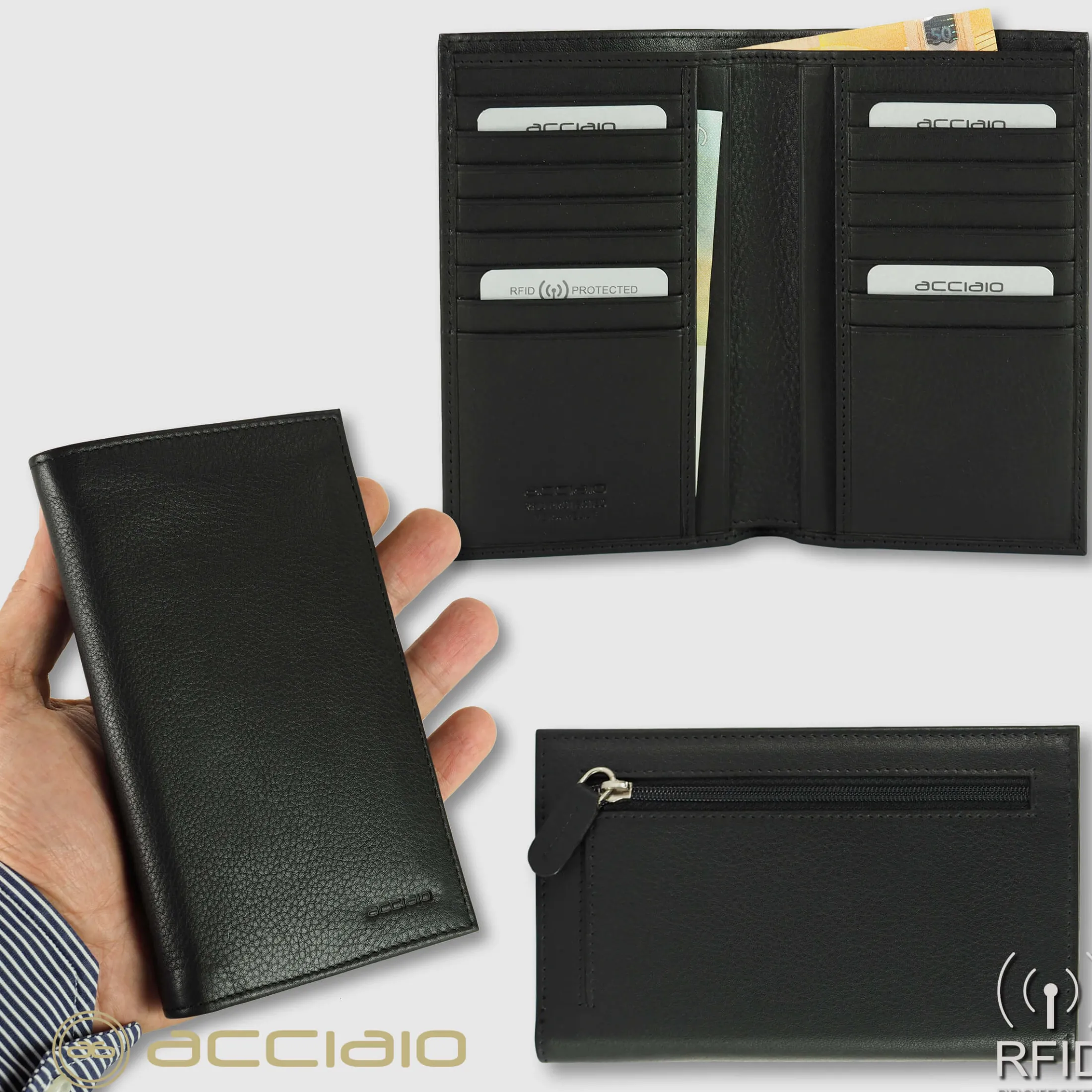 portafoglio_verticale_uom_1.webp Portafoglio Verticale uomo in pelle Soft Nero, 16 carte credito