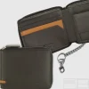 Portafoglio Zip mini da uomo con catena Marrone/Moka